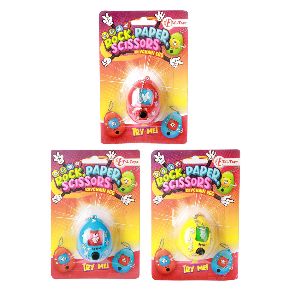 TOI-TOYS Key Ring Huevo Papel Papels Game