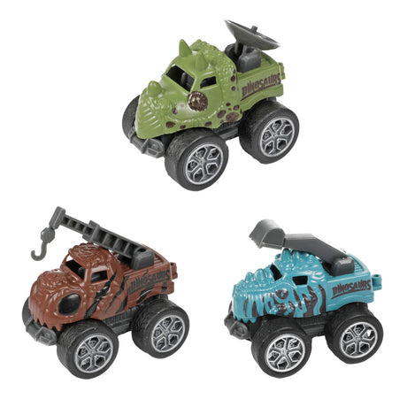 World of Dinosaurs Dino Camion mat 3 Pull-Back Autoen