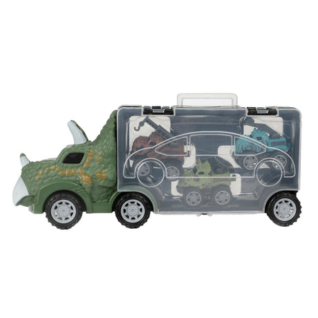 World of Dinosaurs Dino Camion mat 3 Pull-Back Autoen