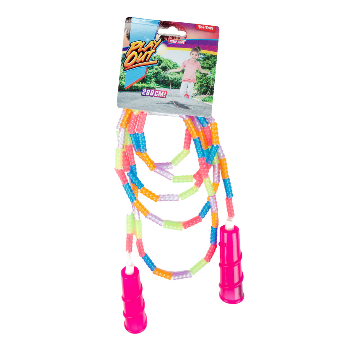 Toi-Toys jump rope with colored beads, 280cm