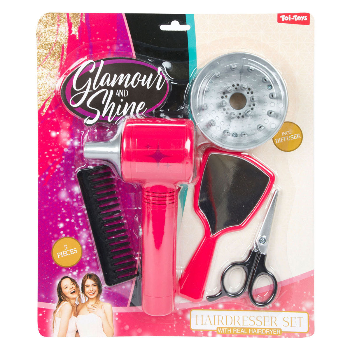 Toi-toys Glamour Shine Kapperset con fohn Diffuser