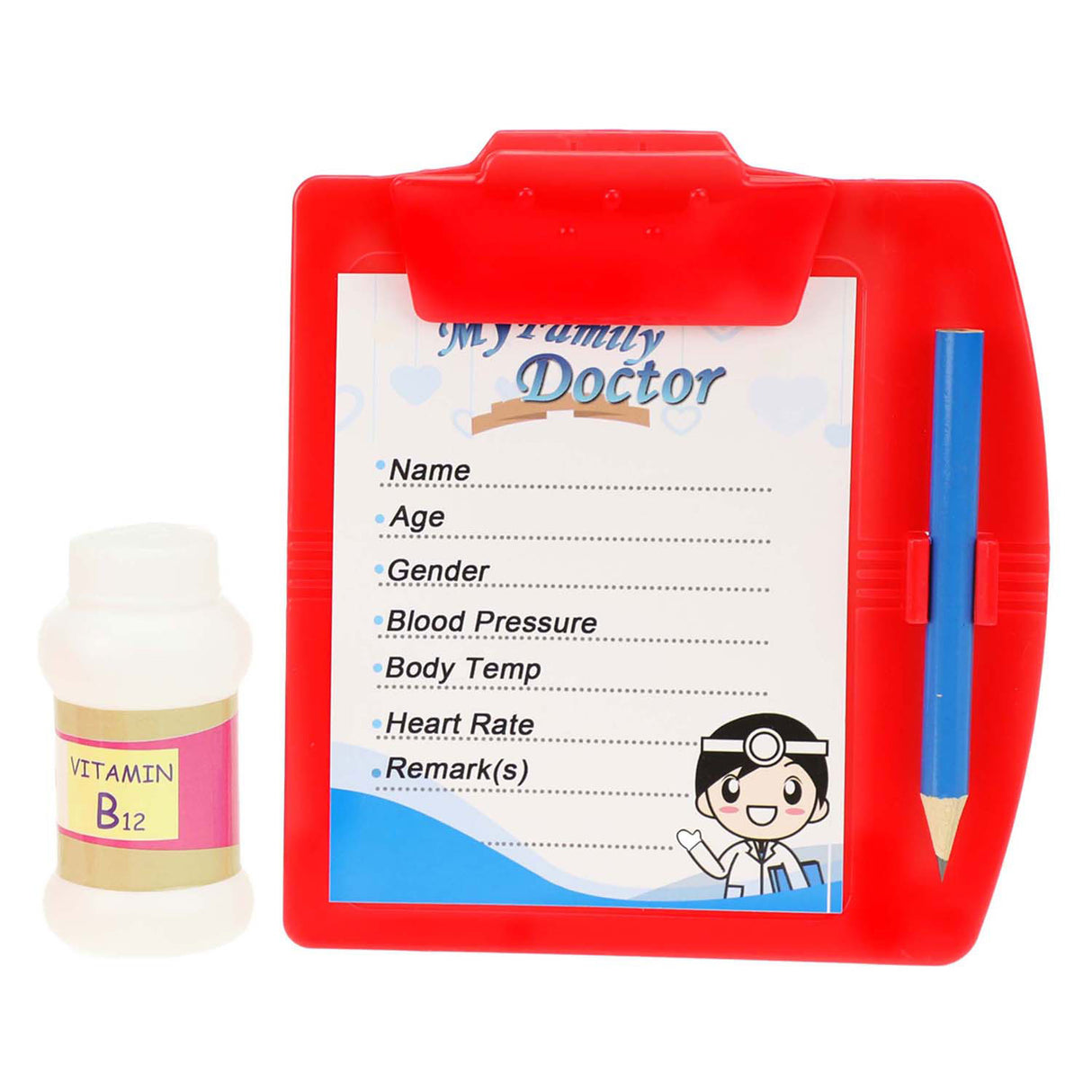 Toi-Toys Doctors set with stethoscope in case, 8dlg.