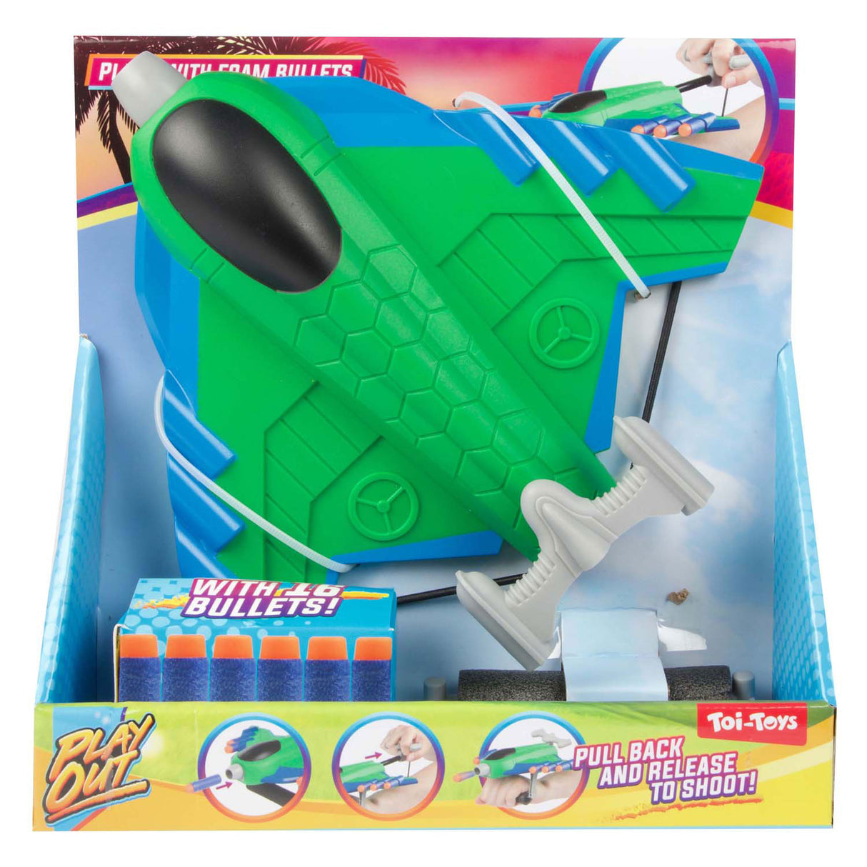 Toi-toys play out vliegtuig shooter met 16 foam pijlen