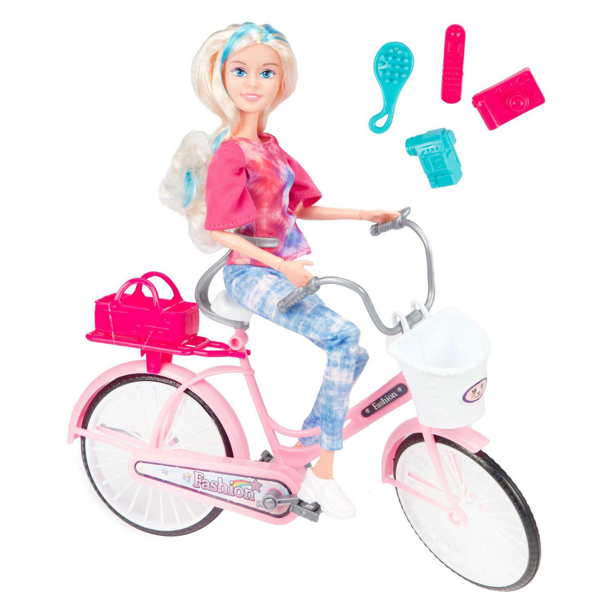Toi toys Lauren teen doll on bicycle