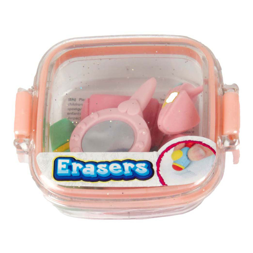 Toi-Toys Erasers Mini Set a Glitterbox - Make-up Spigel, 5 Stéck.