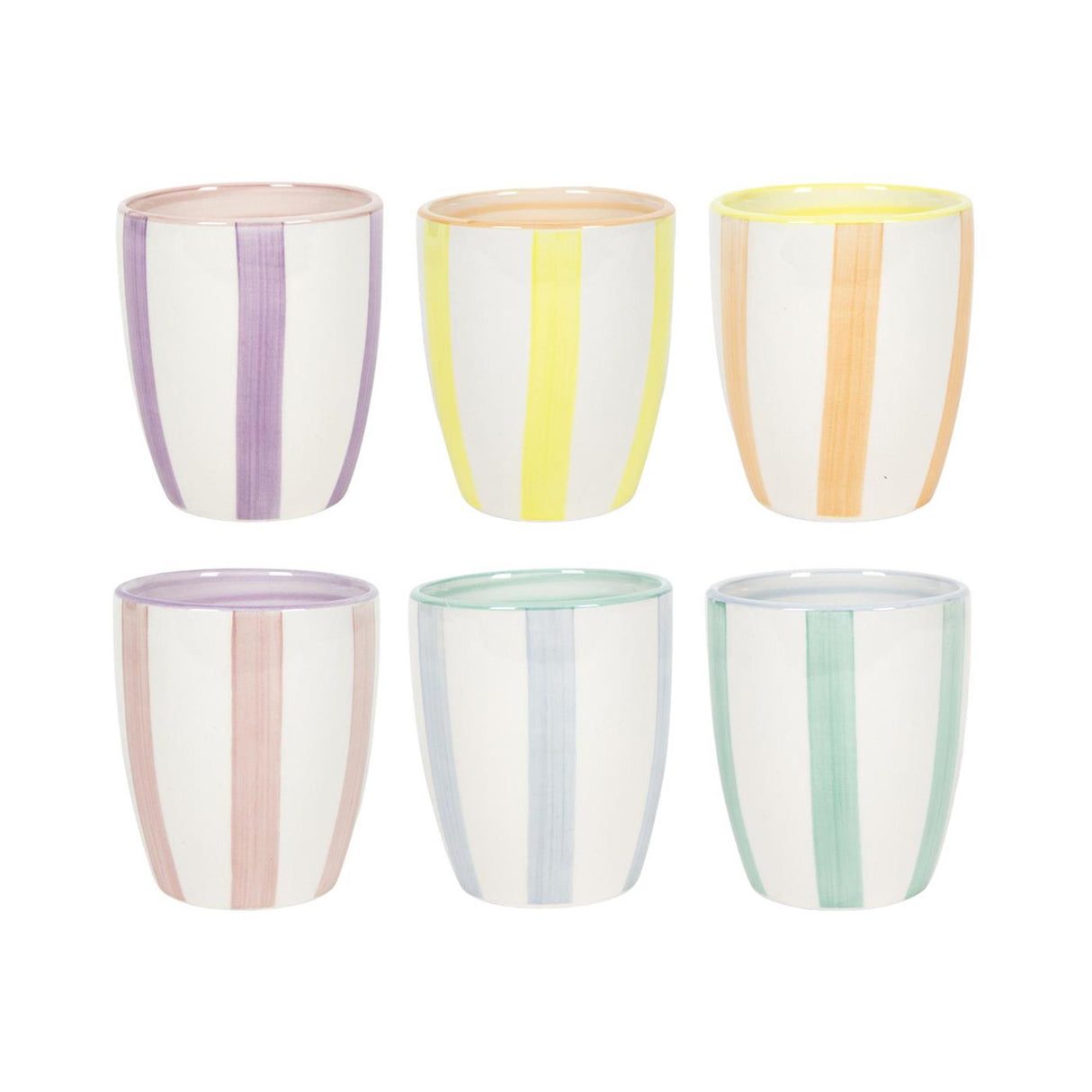 Coffee mug pastel stripes box of 6 180ml