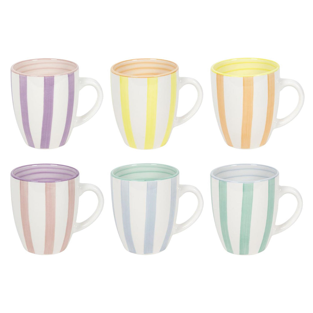 Coffee mug stripes box of 6 pieces 340ml