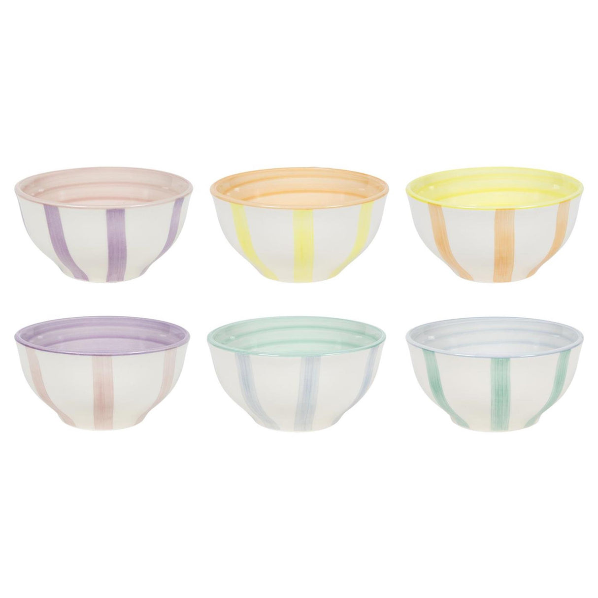 Schossel Pastellstreifen Box a 6 ø12cm