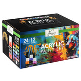 Gouache acrylic set complete 24x59ml + 12 brushes
