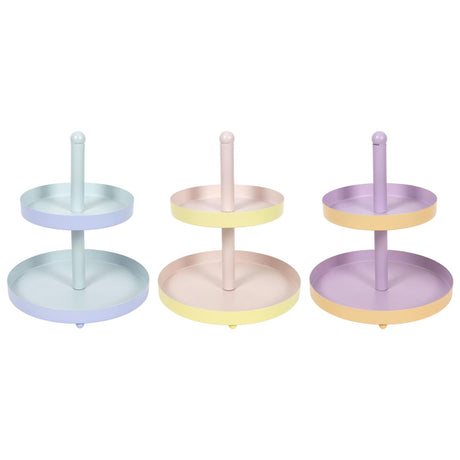 Etagere 2-tonet metall 2-lags ø20xh23cm