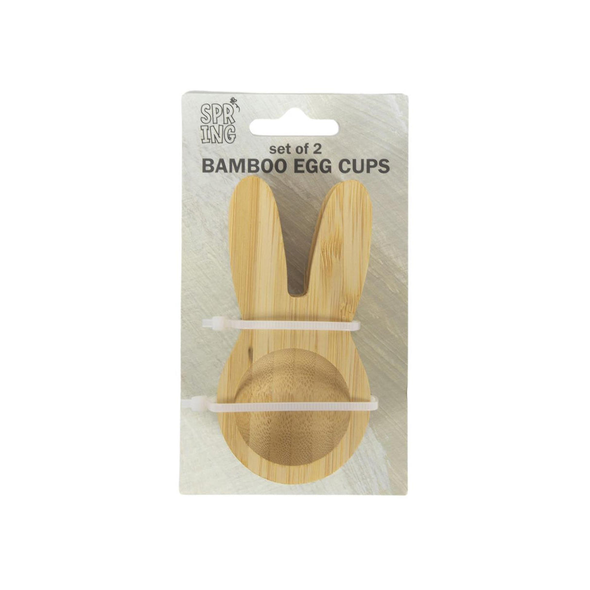 Egg cup bunny bamboo set of 2 5x9.8x2.1cm