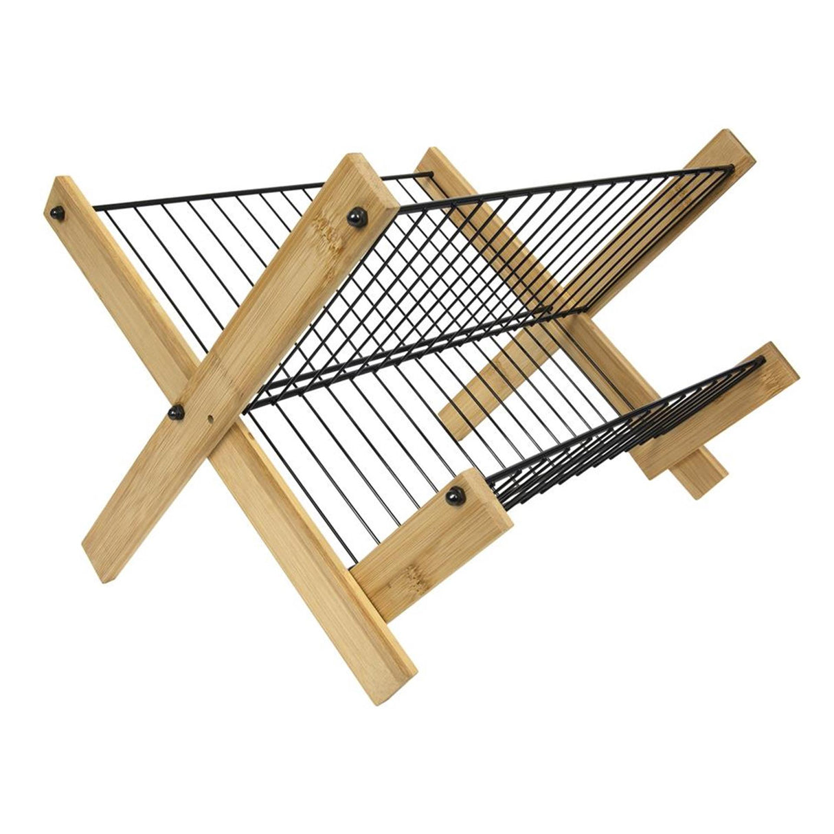 Imperial Kichen Dëppchen Drainer Bambus mat Metalldrot