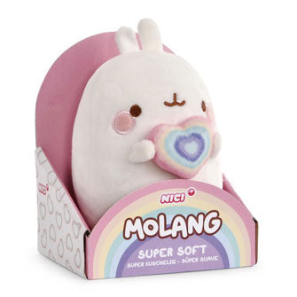 Nici Pluchen Cuddle Molang Rainbow s srcem v darilni škatli, 16 cm