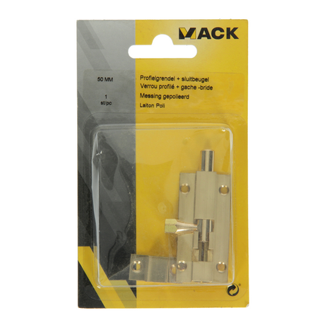 Mack 1013681 - 1 slide bolt polished brass a 50 - b 16 mm | 5 pieces