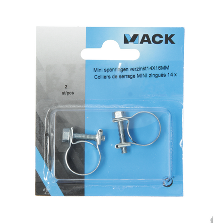 Mack 1011685 - 2 mini galvanized tie-down rings 14x16mm | 10 pieces