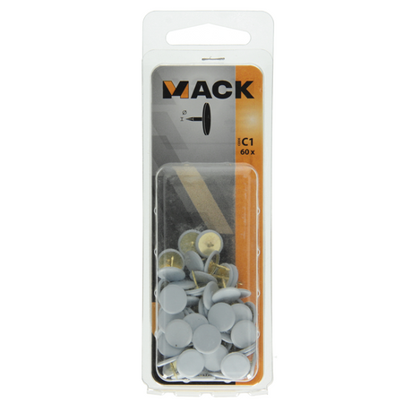 Mack 1017867 - steel thumb tack white 60 pcs | 10 units