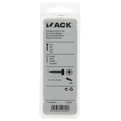 Mack 1018069 - zelftappende schroef cylkop verz. 42 st 4,2 x 25 mm | 5 stuks