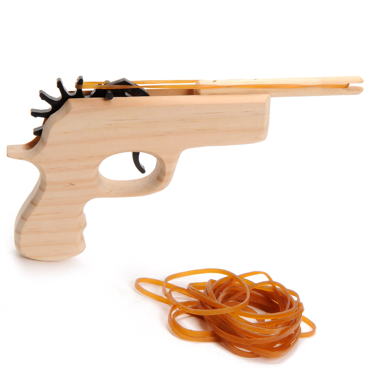 Playwood wooden gun with elastic