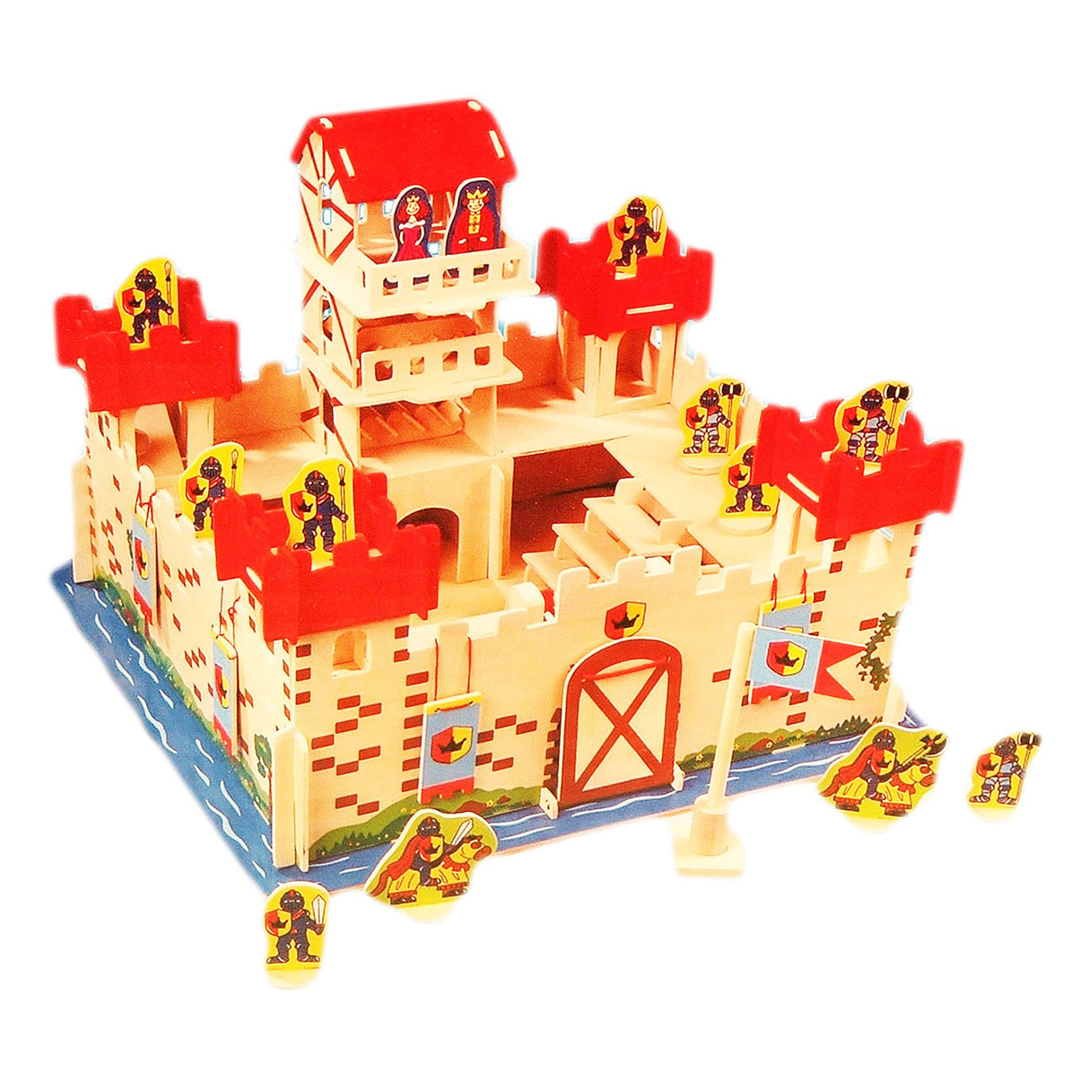 Playwood wooden castle with accessories