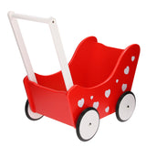 Playwood Doll Stroller Red with Hearts