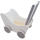 Playwood Dolls Pram White Silver