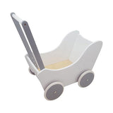 Playwood Dolls Pram White Silver