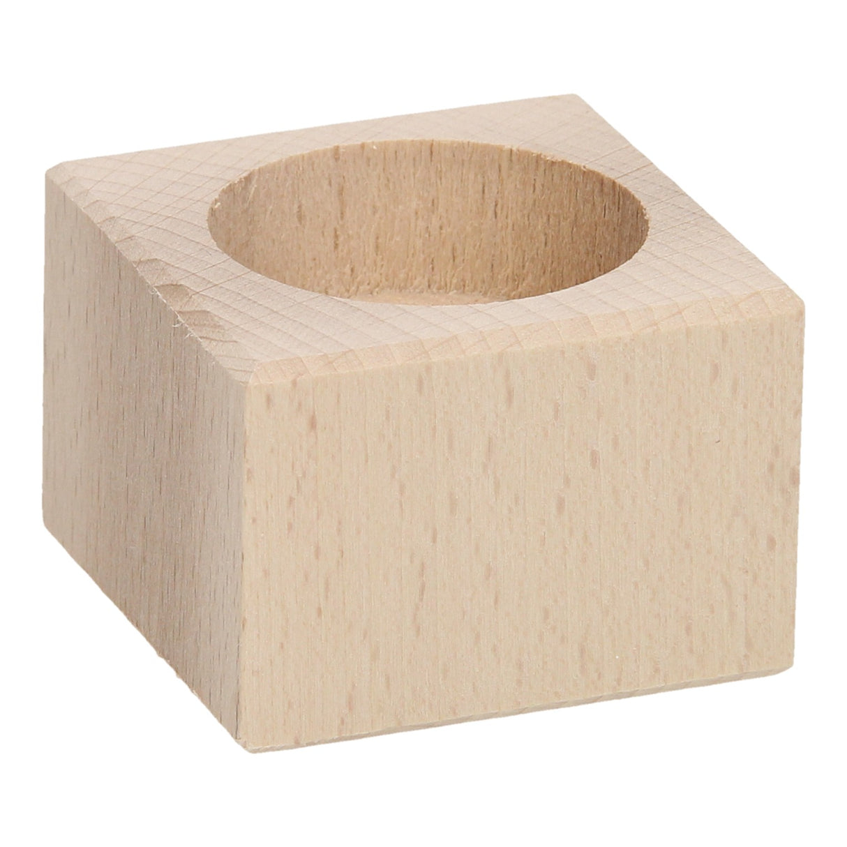 Tea light holder square beech wood, 4 cm