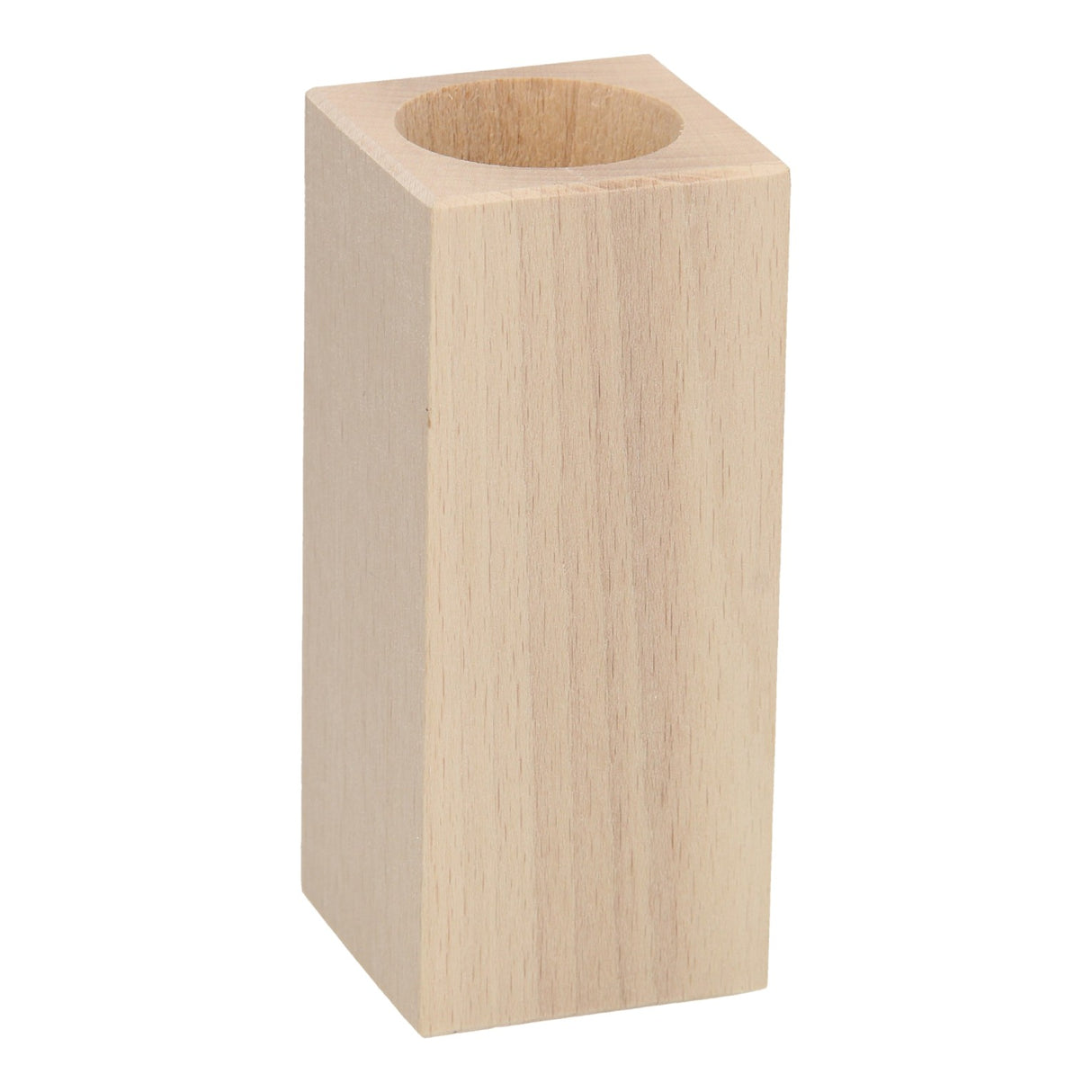 Playwood telysholder firkantet bøketre, 13cm