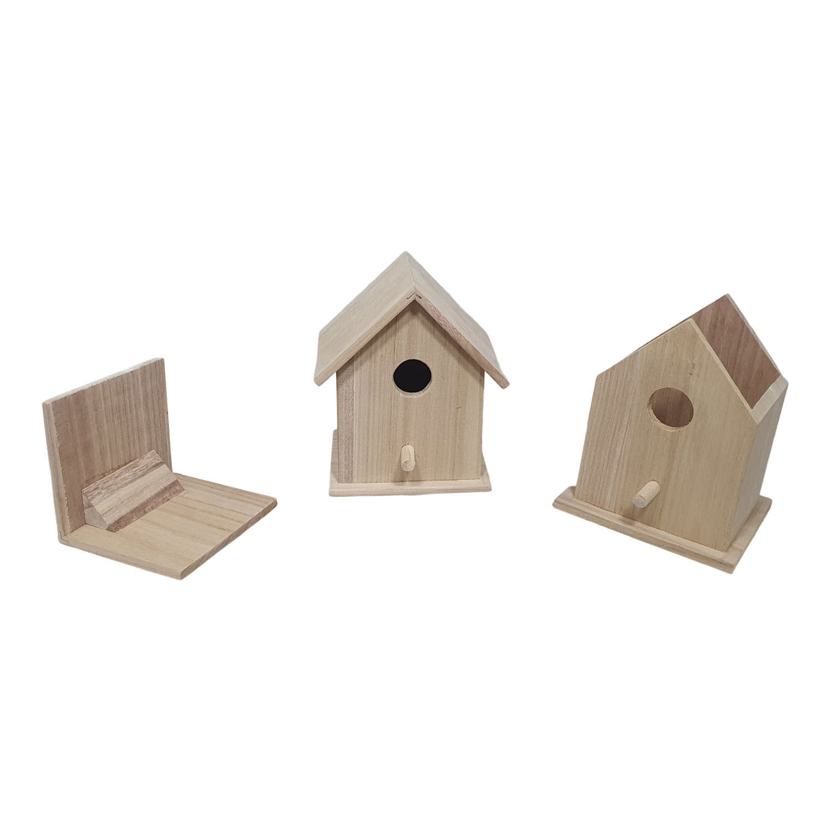 Wooden birdhouse square with removable roof