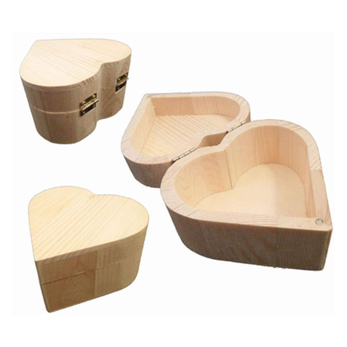 Playwood Boîte en bois en forme de coeur, 10 cm