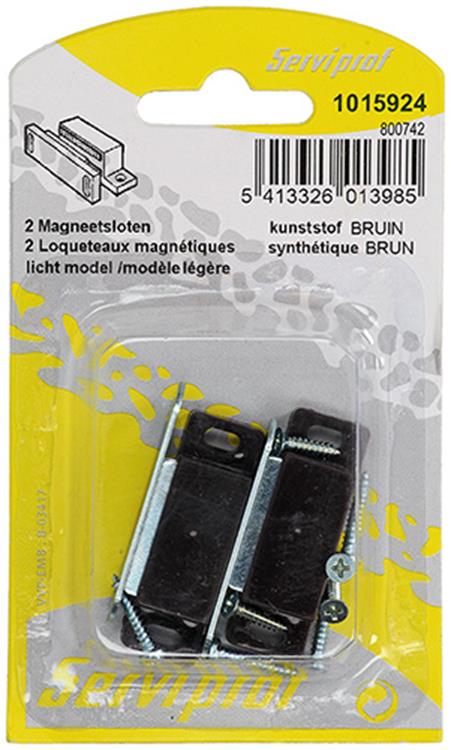 Mack 1015924 - 2 magnetic catches, light duty, plastic brown | 10 pieces