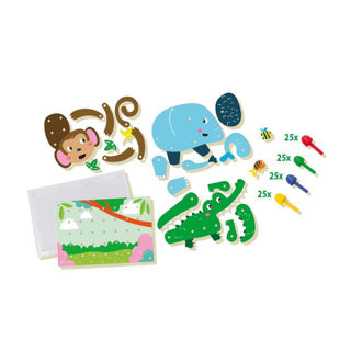 Ses creative ses - mosaic pin board animal puzzles - with 100 pins in 4 colors - can be used again and again