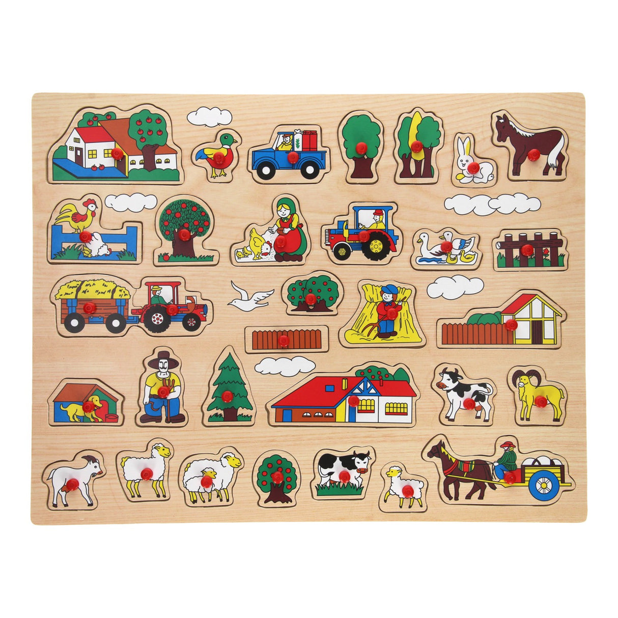 Wooden studs puzzle XL Farm