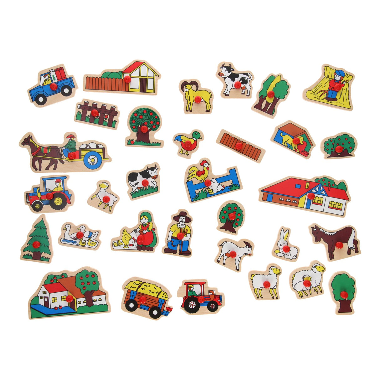 Wooden studs puzzle XL Farm