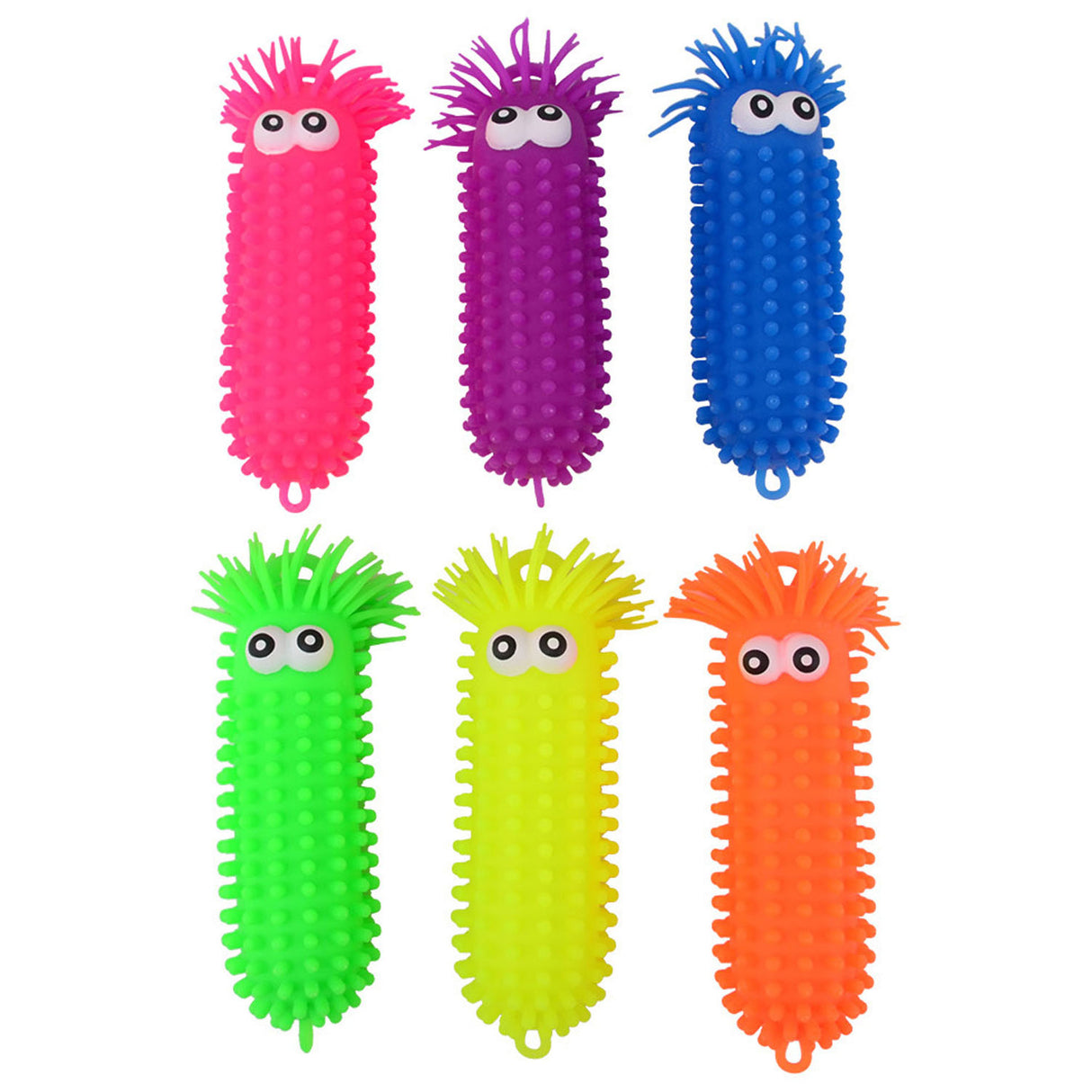 Johntoy Fluffy Worm large with eyes, 28cm