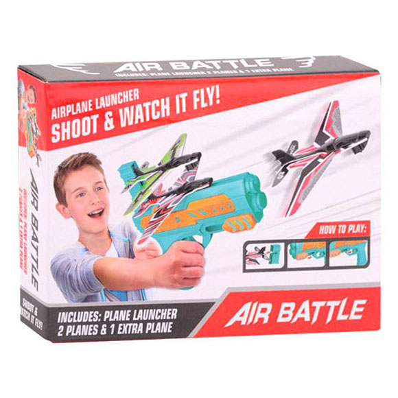 Airplane launch gun with 3 aircraft