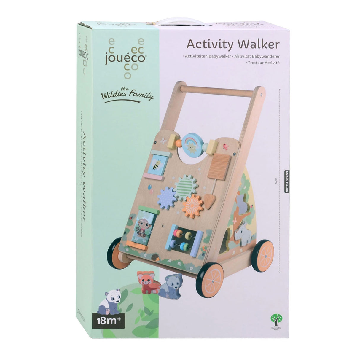 Joueco the Wildies Houten Aktivitäten Baby Walker