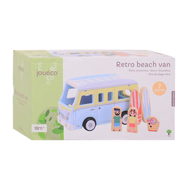 Joueco Wood Retro Beach Bus med tilbehør