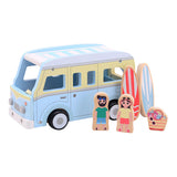 Joueco Wood Retro Beach Bus med tilbehør