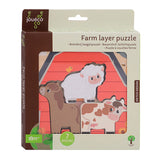 JOUECO Madera Capa Puzzle Farm, 7st.