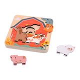 Joueco wooden layer puzzle farm, 7st.