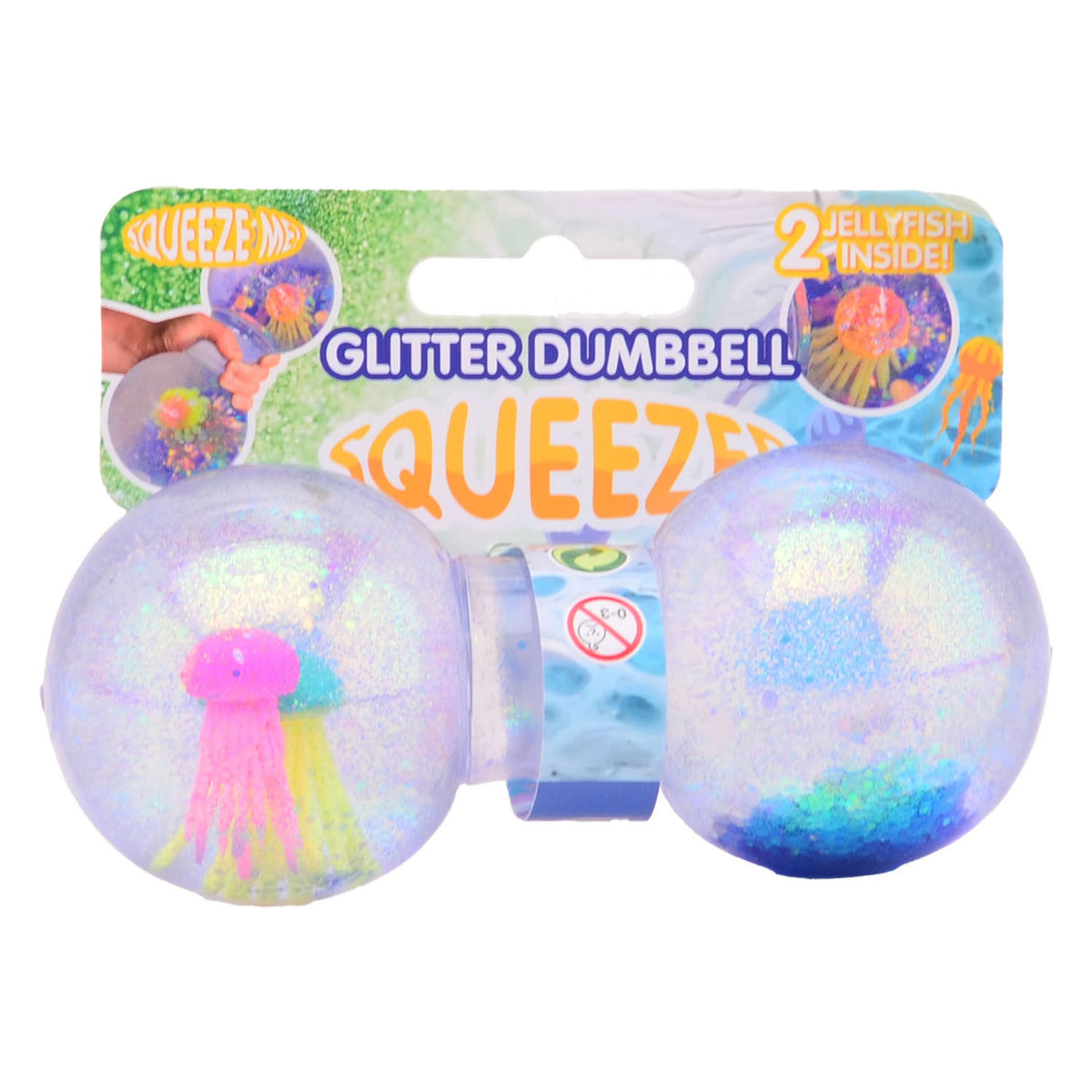 Johntoy Glitter Squeeze Dumbell with jellyfish