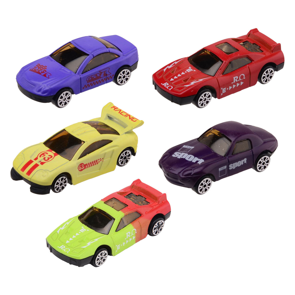 Fargeskiftende die-cast racenauto