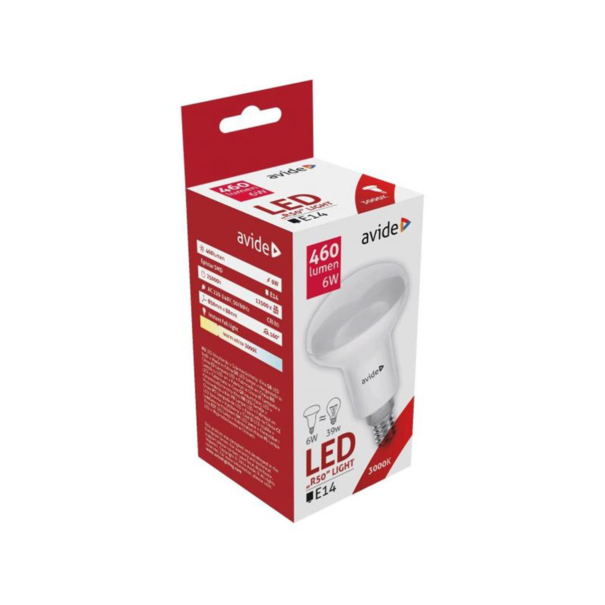Avide LED Lampe R50 4.9W E14 WW 470 Lumen