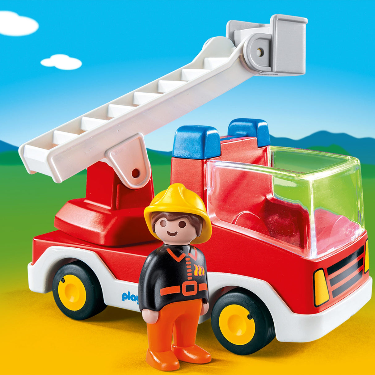 Camion de pompiers Junior Playmobil avec échelle 6967