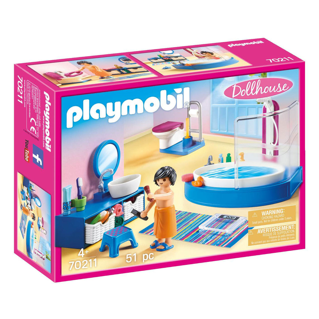 PlayMobile Dollhaus Buedzëmmer mat Bad 70211