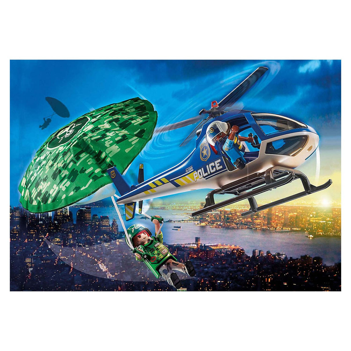 Playmobil City Action Politiehelikopter Parachute Achtervolging 70569