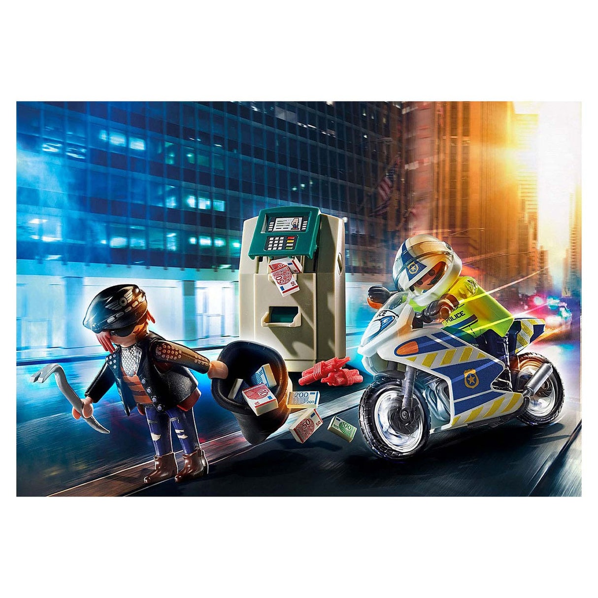 Playmobil City Action Politiemotor Achtervolging van de Geldrover 70572