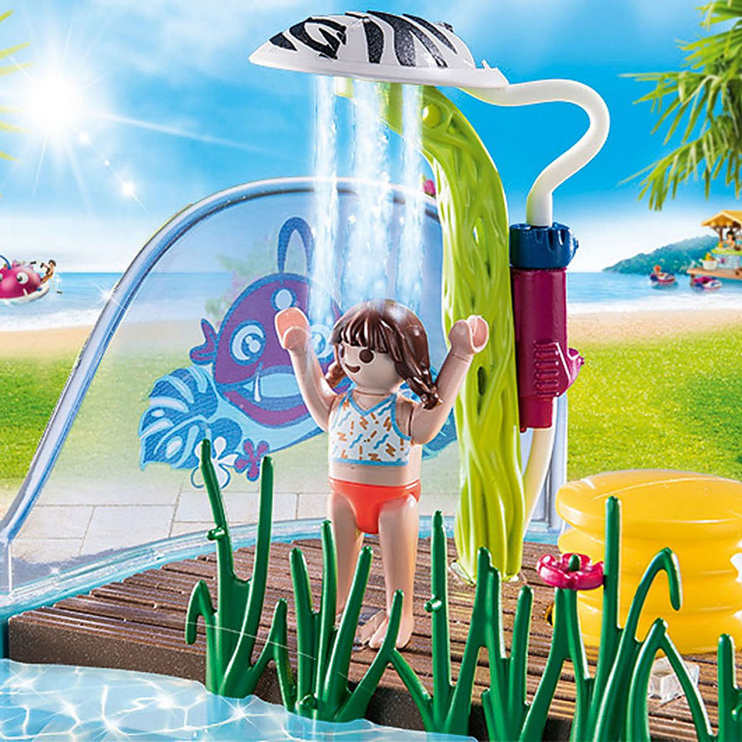 PlayMobil Familjor Spaass schwammen Pool mat Waasserplash 70610