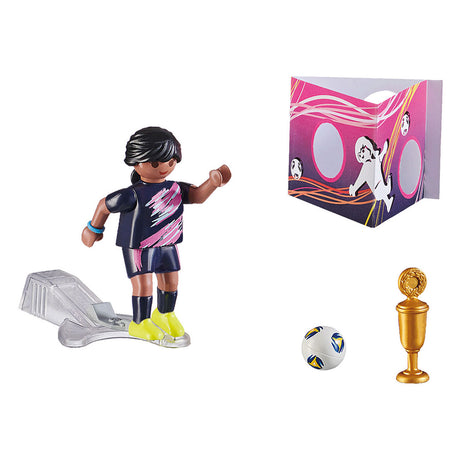 Playmobil specialni nogometni igralec s steno za gol - 70875